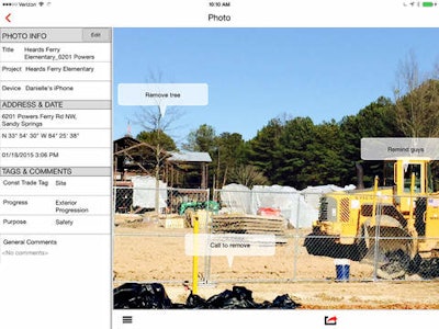 Construction contractors can use the FotoIN mobile app for visual verification of completed field work.