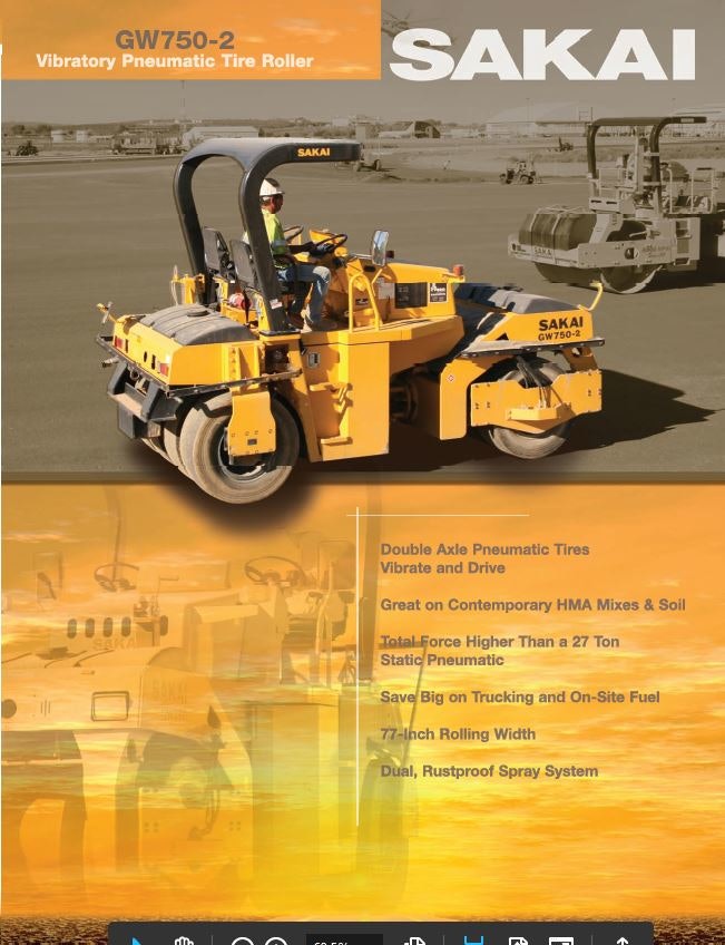Brochure: Sakai GW750-2 Vibratory Pneumatic Tire Roller | For