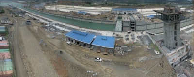 View of the Pacific Locks at the Panama Canal expansion project from September 9, 2015.