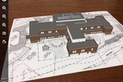 Once a user has construction plans matched to the 3D model, they just open the app, load the project and point the device's camera at the 2D plan to see the 3D model overlaid.