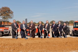 Alex Woods, VP, Divisional Operations, Kubota Tractor Corporation (KTC); Ted Pederson, VP, Special Projects, KTC; William D. Tate, Mayor, City of Grapevine; Masato Yoshikawa, President & CEO, KTC; David Sutton, President, Kubota Credit Corporation; Representative Giovanni Capriglione, Texas House of Representatives; Todd Stucke, VP, Sales, Marketing & Product Support, KTC; and Dan Jones, VP, Human Resources, Legal & Administration, KTC. (Photo: Business Wire)