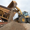 At work in the rock pit, the LG959's 4.0-cu.-yd. bucket size has increased efficiency, feeding the wash plant with up to 193 US tons of rock and gravel per hour.