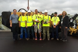 The crew from B&T Drainage with Vermeer's Jason (far left) and Mary Andringa (far right).