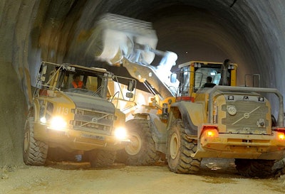 Over the life of the project, the Volvo machines will shift an estimated three million tonnes of excavated rock.
