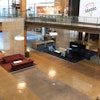 The owners chose solvent-based concrete dye colors, matched to the owner’s selections by Ameripolish: a natural polish meaning no dye was used, Repose Gray and Barcelona Beige.
