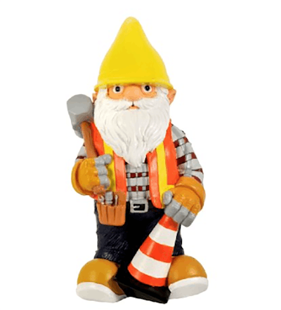 construction worker garden gnome