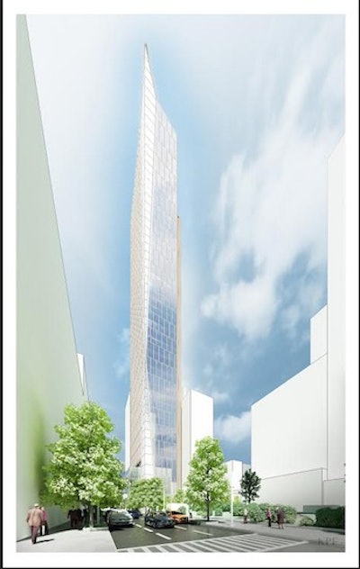 Rendering of the planned commercial building which will be Brooklyn's second tallest tower when completed in 2018.
