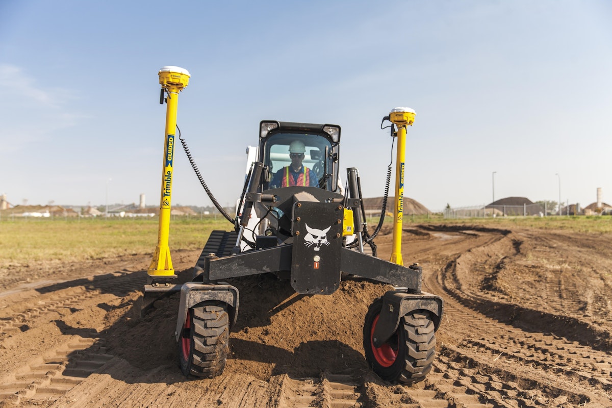 Trimble 3D Grade Control System for Bobcat Grader Attachments From