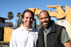 Landscaping expert and TV host, Ahmed Hassan (right), with a representative from Sonsray Machinery