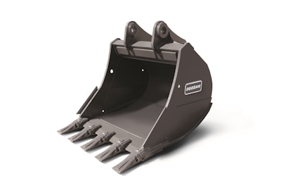 Severe-duty buckets are best suited for handling abrasive materials or digging in hard and rocky soil.