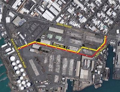 Map of the new Road 2 route through the former Kapalama Military Reservation