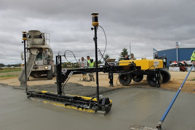 Since purchasing the Ligchine screed, Jerry Canini (Felix Construction) says he is now running a crew of five to six men. The addition of the 3D screed machine has eliminated labor costs and increased efficiency.