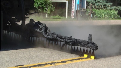 Successful bond or tack coat application will cover complete paving width and will have double or triple overlap by nozzles that are aligned the same way.