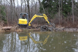 With the help of Wacker Neuson’s EZ38, 3.8-ton excavator, the conservation team was able to dig through the roots and heavy clay, refill the trench and pack down the material.