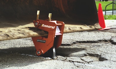 This attachment features a 13.5-in. diameter steel cutting blade and is capable of producing smooth-sided cuts up to 5.5 in. deep at a rate of 6,000 feet per hour.