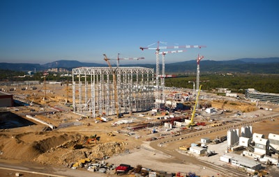 Six Potain tower cranes are building one of the world’s largest experimental nuclear fusion reactors in the South of France.