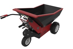 The E-750 electric wheelbarrow has a capacity of 1,000-lbs. and is designed for transporting large loads on construction sites.