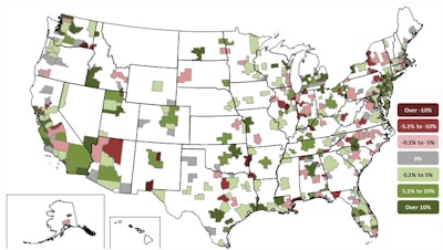 New York City and Weirton-Steubenville, W.Va.-Ohio, top the growth list while Fort Worth-Arlington, Texas, and Gulfport-Biloxi-Pascagoula, Miss., experience the largest yearly declines.