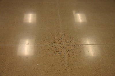 When slabs on ground are polished, non-uniform exposure of aggregate is a result of high spots cause by slab curling. Deflection of many suspended slabs exceeds the upward movement at curled slabs, so polishing may result in even larger areas that exhibit such non-uniform aggregate exposure.