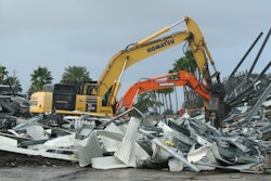 Demolition contractor Frank-Lin Excavating used a Genesis Attachment's LXP-400 mounted on a Komatsu PC-490 and a Versi Pro mounted on a Komatsu PC-78 to segregate out materials and process smaller materials.