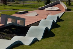 Municipalities are constructing parks with stamped concrete as a feature.