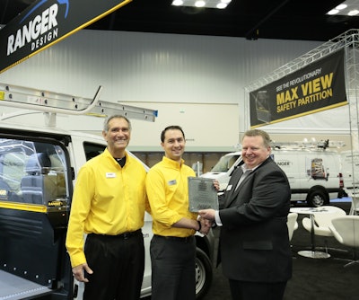Left to right: Steve Milizia, regional sales manager, Ranger Design; Jay Crowie, product manager, Ranger Design; Steve Carey, executive director, NTEA