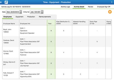 Create activity logs in PENTA TEP to capture crew activities from the worksite.