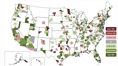 Construction employment increased in 243 out of 358 metro areas, was unchanged in 43 and declined in 72 between January 2015 and January 2016.