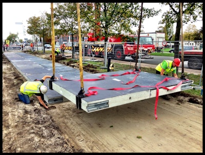 The two-way cycling lane that connects Krommenie and Wormerveer, two suburbs of Amsterdam, is the test section for SolaRoad. The goal is to eventually convert all roads, even those driven by cars and other vehicles, to solar roadways. According to the SolaRoad’s official website, if all U.S. roads were paved with solar panels, the country would produce three times as much energy as it uses today and cut CO2 emissions by 75 percent.