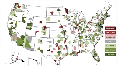 'Many parts of the country continue to see robust construction job growth as demand for projects rises,” said Ken Simonson, AGC’s chief economist. “Construction employment in many energy producing areas, however, appears to be suffering as lower prices for products like coal, oil and natural gas cuts into demand for construction services.”