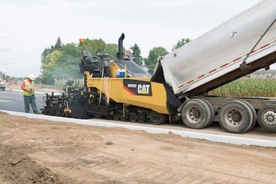 Caterpillar’s current F Series features a Mobil-Trac System undercarriage with oscillating bogies and a rubber belt.