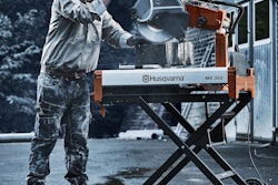 The recently introduced MS 360 masonry saw is also equipped with a water system. Its patented water containment system keeps water, slurry and debris controlled; resulting in a nearly dry block or brick for faster utilization.