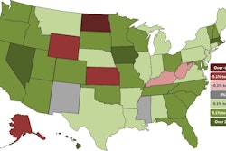 Hawaii added the highest percentage of new construction jobs during the past year followed by Iowa, Massachusetts and Nevada. North Dakota lost the highest percent and total number of construction jobs followed by Wyoming, Alaska, Kansas, Kentucky and West Virginia.
