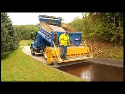 SealMaster R-1 Aggregate Chip Spreader on Road