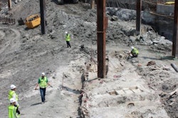 Fifty-foot wooden cargo vessel discovered while excavating for Skanska's 121 Seaport development was carrying barrels of lime and sank, likely because of fire, near Boston Harbor sometime between 1850 and 1880.
