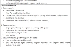 In the entire scheme of a LEED project, contractors affect a relatively small percentage of the LEED credits. By knowing their impact on the project and how they contribute at each stage, contractors can become a valuable resource to the design team in the process of achieving LEED certification.