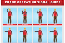 CraneServicesInc.com has created this infographic featuring animated figures demonstrating each of the main signals associated with equipment operations and movement on a construction worksite.