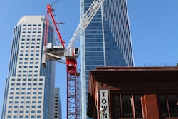 The WOLFF 700 B luffing jib tower crane — manufactured by WOLFFKRAN and owned by crane rental company Maxim Crane Works L.P. — is the first of its kind in the United States and stands for the launch of a new generation of high-performance, fully electric WOLFF luffing jib cranes on metropolitan high-rise construction projects in the U.S.