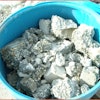 A barrel of broken down concrete that the NJIT then crushed again to make research specimens