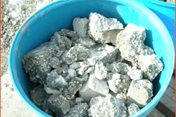 A barrel of broken down concrete that the NJIT then crushed again to make research specimens