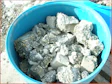 A barrel of broken down concrete that the NJIT then crushed again to make research specimens