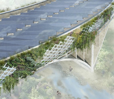 Solar panels could collect enough sunlight to power 600 homes.
