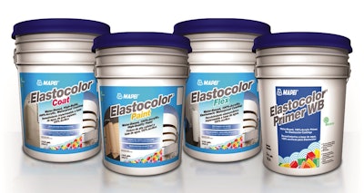 The Elastocolor range of high-performance wall coatings consists of professional, ready-to-use, water-based, 100%-acrylic coating technology for use on above-grade exterior/interior concrete, masonry, fiber-reinforced polymer (FRP) composites, and exterior insulation and finish systems (EIFS).