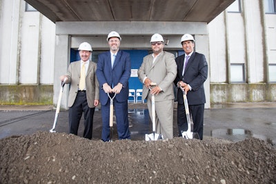Rhode Island Commerce Secretary Stefan Pryor, Providence Mayor Jorge Elorza, City Council President Luis Aponte, ProvPort Board Chair Paul Moura and members of the Rhode Island business community joined McInnis Cement executives to celebrate officially breaking ground at the new cement company’s first U.S. terminal in the Port of Providence on August 2, 2016.