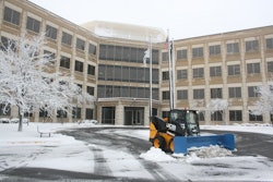 Snowpusher, Inc. outfits its JCB skid steers with plows for snow removal at multi-residential sites like apartment complexes and with pusher blades for large parking lots.
