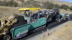 A Vogele MT 3000-2i material transfer vehicle was paired with a new Vision 5200-2i paver with VR 600 screed for the successful pilot project on California's S.R. 25, .
