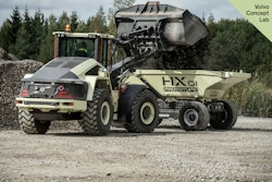 Volvo Construction Equipment's concept HX1 autonomous, battery-electric, load carrier and the LX1 prototype electric hybrid wheel loader.