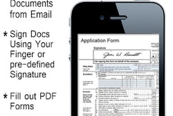 The Document Sign & Send app allows an iPhone or iPad user to open a document from email, sign it using a finger or stylus, and send the signed document back to the sender either through email or fax.