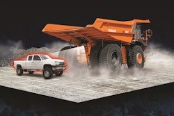 Hitachi's Aerial Angle system enhances visibility for operators and alerts them to objects in close proximity to the haul truck.