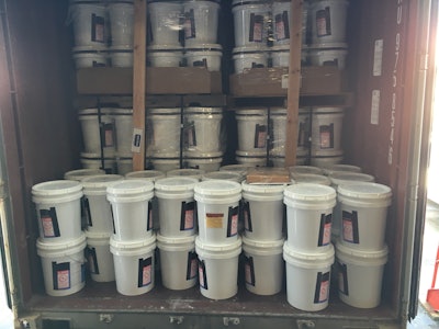 Pictured here is the first shipment of products to the company's newest distributor, Concrete Logistics Limited, based in Lagos Nigeria.